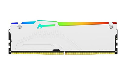 Kingston Fury Beast White RGB 32GB (2x16GB) 5600MT/s CL40 DDR5 XMP DIMM | Infrared Syncing | Fury CTRL Software | Overclocking | Plug N Play | Intel XMP 3.0 | Kit of 2 | KF556C40BWAK2-32