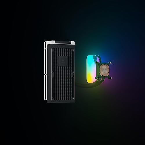 HYTE Thicc Q60-240mm AIO CPU Liquid Cooler with 5 Ultraslim IPS Display - Powered by Nexus Link - White/Black