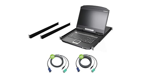 IOGEAR 18.5-Inch Widescreen Short Depth 16-Port LCD KVM Switch w/16x USB KVM Cables, GCL1916WKITU