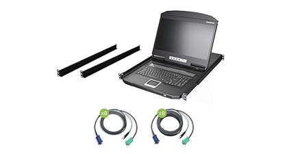 IOGEAR 18.5-Inch Widescreen Short Depth 16-Port LCD KVM Switch w/16x USB KVM Cables, GCL1916WKITU