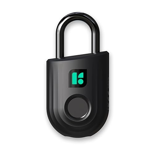 igloohome Smart Padlock Lite, iOS/Android App Fingerprint Access Remotely Generates Bluetooth-Keys IPX6 Certified. (Black)