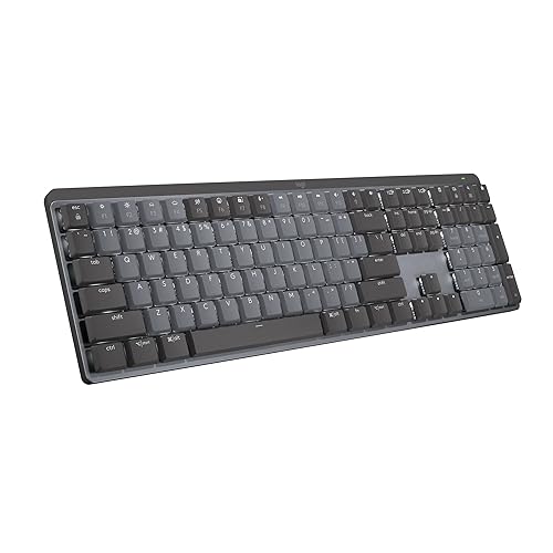 Logitech MX Mechanical Wireless Illuminated Performance Keyboard, Tactile Quiet Switches, Backlit Keys, Bluetooth, USB-C, macOS, Windows, Linux, iOS, Android, Metal Full Size Tactile (quiet typing) Keyboard
