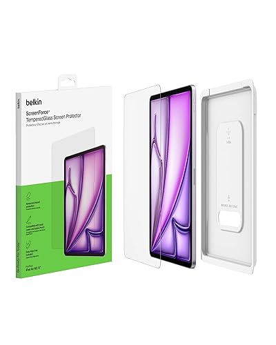 Belkin ScreenForce TemperedGlass Screen Protector for Apple iPad Air 13" 6th Generation, Thin, Extra Durable, Scratch-Resistant w/Easy Installation, Compatible w/Case & Apple Pencil
