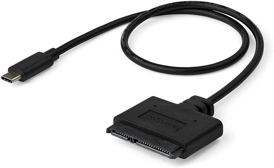 StarTech.com USB C to SATA Adapter - External Hard Drive Connector for 2.5'' SATA Drives - SATA SSD / HDD to USB C Cable (USB31CSAT3CB) Black 2.5" Cable