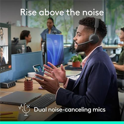 Logitech Zone Wireless 2 ES for Business - Noise-Canceling Wireless Headset with Adaptive Hybrid ANC, Bluetooth, USB-C & USB-A, Zoom & Google Certified - Graphite