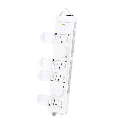 CyberPower MPV615S Medical Grade Surge Protector, 100-125V/15A, 1560 Joules, 6 Outlets, 15 Foot Power Cord, White 120-125V/15A