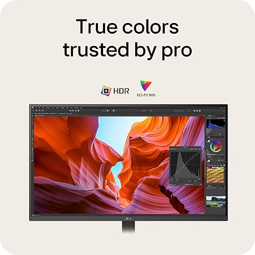 LG 32U720A 31.5” 4K UHD Ultrafine Monitor, VA Display, DCI-P3 90%, HDR10, USB-C 90W PD, 3-Side Borderless, LG Switch, Tilt/Height/Swivel Adjustable Stand – Black