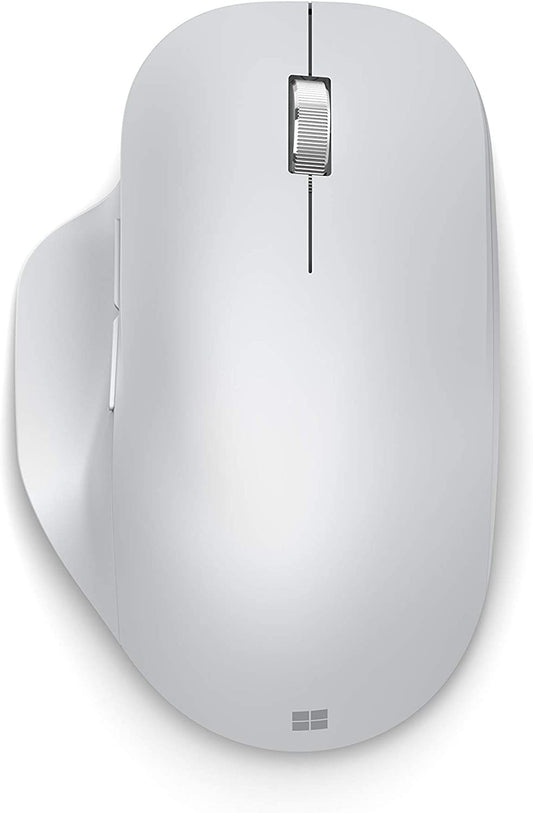 Microsoft Bluetooth Ergonomic Mouse - Glacier with comfortable Ergonomic design, thumb rest, up to 15months battery life. Works with Bluetooth enabled PCs/Laptops Windows/Mac/Chrome computers