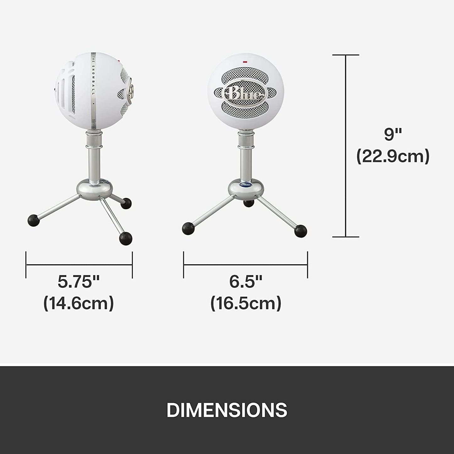 Blue microphones Blue Snowball USB Microphone for Recording, Streaming, Podcasting, Gaming on PC and Mac, Condenser Mic with Cardioid and Omnidirectional Pickup Patterns, and Stylish Retro Design - Textured White