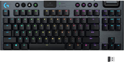 Logitech G915 TKL Tenkeyless Lightspeed Wireless RGB Mechanical Gaming Keyboard, Low Profile Switch Options, Lightsync RGB, Advanced Wireless and Bluetooth Support - Tactile TKL G915 TKL Tactile Wireless