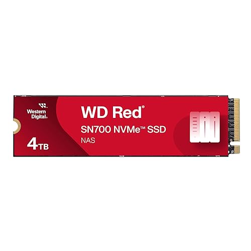 Western Digital 4TB WD Red SN700 NVMe Internal Solid State Drive SSD for NAS Devices - Gen3 PCIe, M.2 2280, Up to 3,400 MB/s - WDS400T1R0C