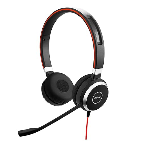 Jabra Evolve 40 MS Professional Wired Headset, Stereo – Telephone Headset for Greater Productivity, Superior Sound for Calls and Music, 3.5mm Jack/USB Connection, All-Day Comfort Design, MS Optimized Stereo Speaker MS Teams Optimized