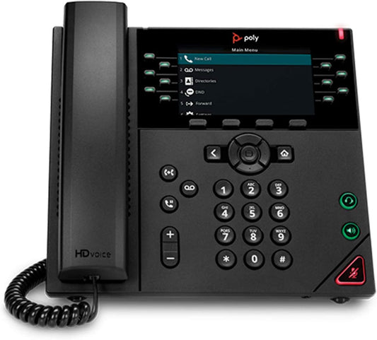 Poly - VVX 450 Business IP Phone (Polycom) - 12-Line, Color IP Desk Phone with Handset - POE - 4.3" Color LCD Display