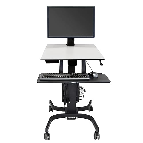 Ergotron – WorkFit-C HD Single Monitor Mobile Standing Desk, Rolling Sit Stand Workstation – for Monitors Up to 30 Inches, 16 to 28 lbs