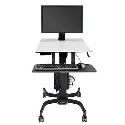 Ergotron – WorkFit-C HD Single Monitor Mobile Standing Desk, Rolling Sit Stand Workstation – for Monitors Up to 30 Inches, 16 to 28 lbs