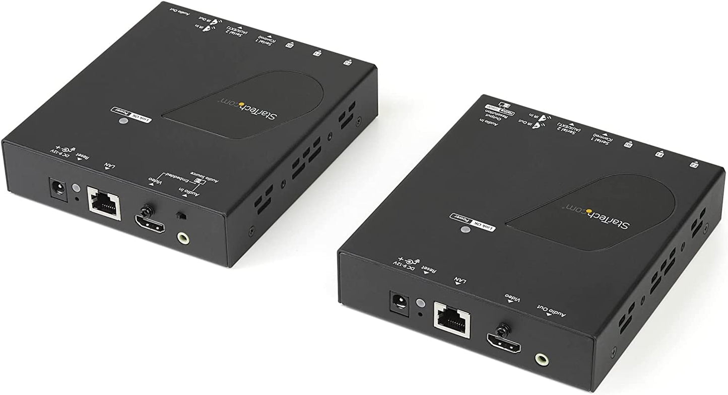 StarTech.com 4K HDMI Over IP Extender 4K 30Hz Video Control Software App HDMI Extender HDMI Extension AV Over IP (ST12MHDLAN4K) Kit - Transmitter and Receiver 4K - HDMI