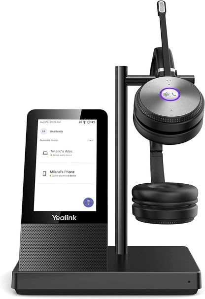 Yealink WH66 Dual Teams Wireless Noise Canceling Headset - Headset Works with USB Enabled Computers, Desk Phones and Softphones Also Connects to Cell Phones with Bluetooth.