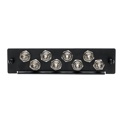 Tripp Lite Toolless Pass-Through Fiber Adapter Patch Panel, High-Density, MMF/SMF 8 ST Simplex Connectors, Black (N492-08S-ST)