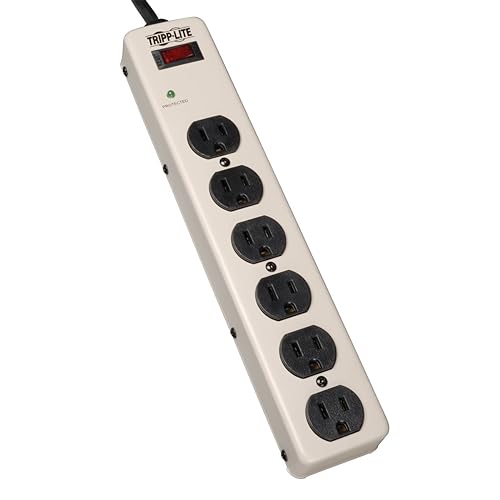 Tripp Lite 6 Outlet Surge Protector Power Strip, 6ft Cord, Industrial, Metal, PM6NS