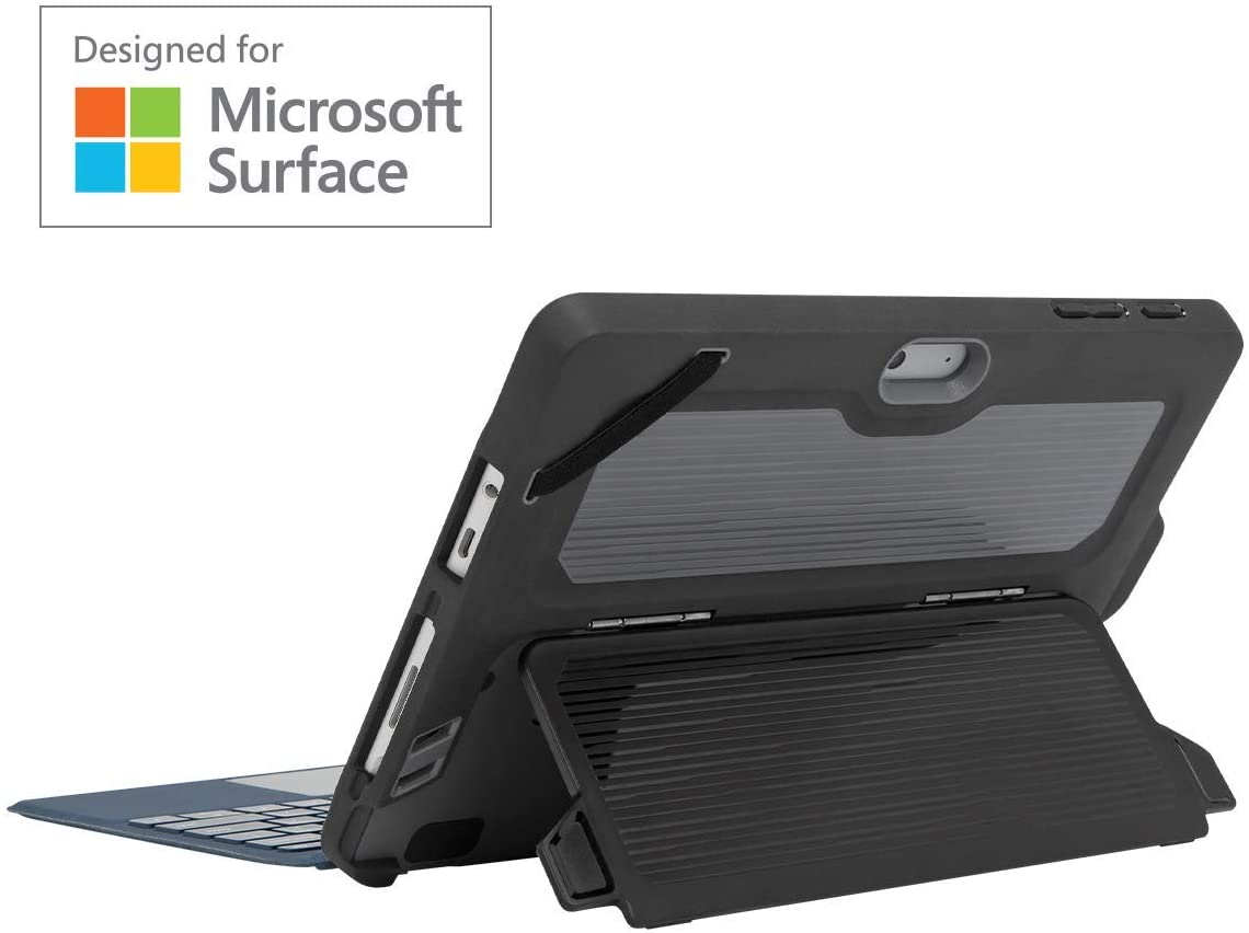 Targus Protect Case for Microsoft Surface Go 2 and Surface Go with Hands Free Kickstand, Military Grade Drop-Safe Protection, Stylus Holder, Secure Closure, Gray (THZ779GL)