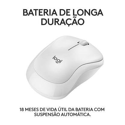 Logitech M240 Silent Bluetooth Mouse, Wireless, Compact, Portable, Smooth Tracking, 18-Month Battery, for Windows, macOS, ChromeOS, Compatible with PC, Mac, Laptop, Tablets - Off White Bluetooth Off White