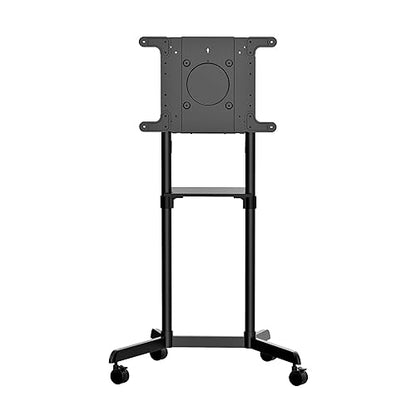 StarTech.com Mobile TV Cart - Portable Rolling TV Stand for 37-70 VESA Display (154lb/70kg) - TV Stand w/Shelf & Storage Compartment - Rotate/Tilt Display - Universal TV Mount on Wheels (MBLTVSTNDEC) Single TV 37-70