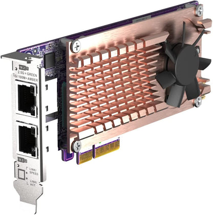 QNAP QM2-2P2G2T2 x PCIe Gen3 M.2 NVMe SSD &amp; 2 x 2.5GbE Port Expansion Card to Enhance Performance
