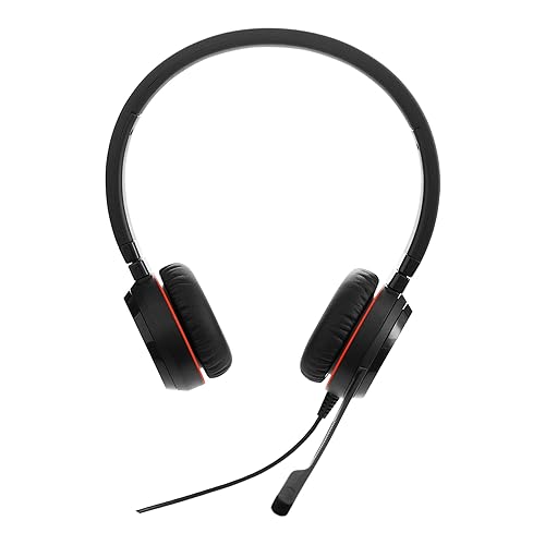Jabra Evolve 30 II Wired Headset, Stereo, MS-Optimized – Telephone Headset with Superior Sound for Calls and Music – 3.5mm Jack/USB Connection – Pro Headset with All-Day Comfort Stereo Skype Optimized Headset