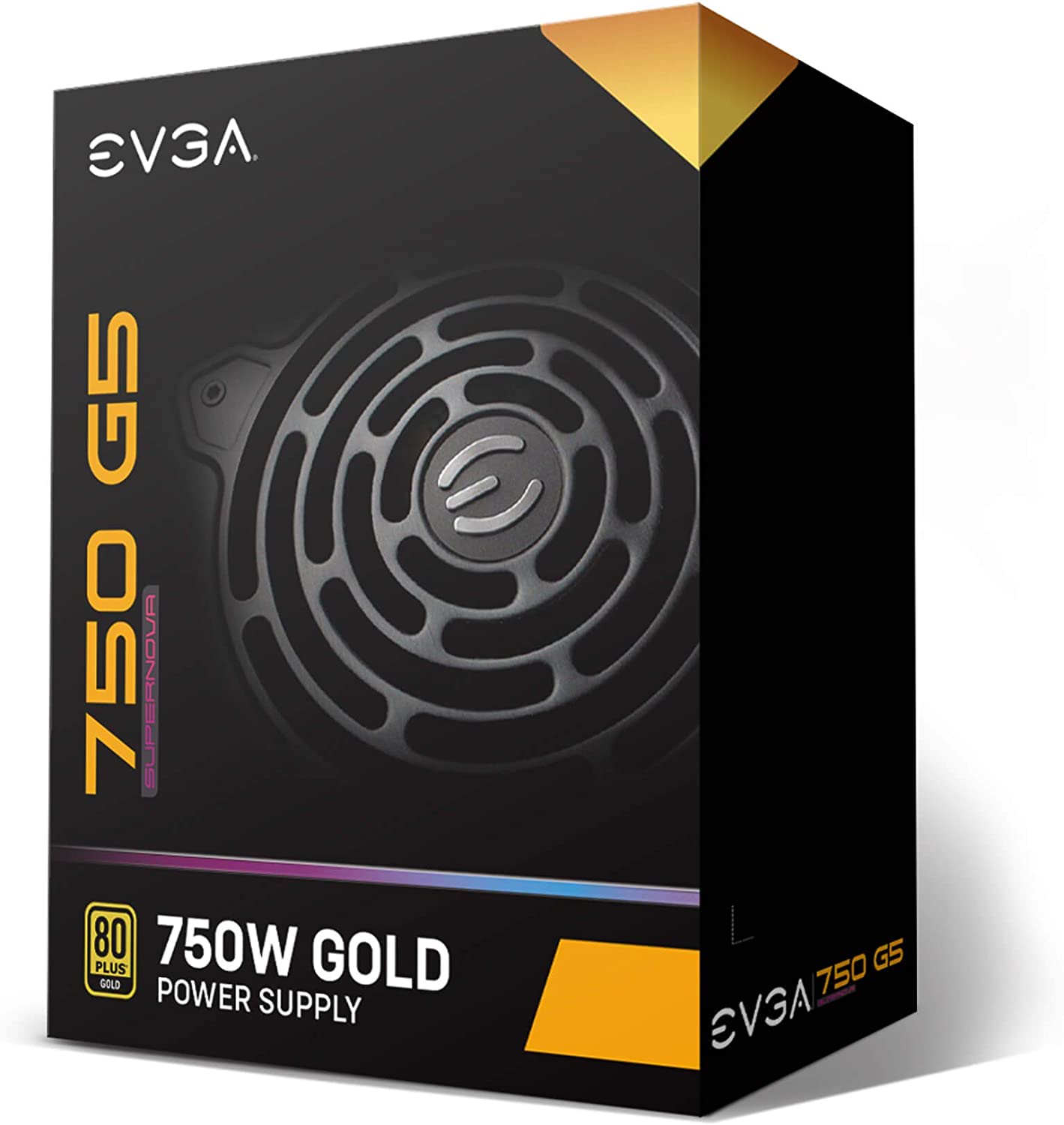 EVGA 220-G5-0750-X1 Super Nova 750 G5, 80 Plus Gold 750W, Fully Modular, ECO Mode with Fdb Fan, 10 Year Warranty, Compact 150mm Size, Power Supply 750W G5 Power Supply