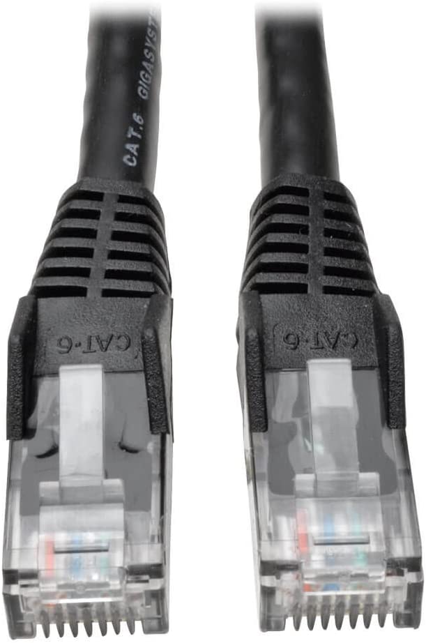 Tripp Lite Cat6 Gigabit Ethernet Snagless Molded Patch Cable 24 AWG 550MHz Premium UTP, Black, RJ45 M/M 35' (N201-035-BK) 35-ft. Black