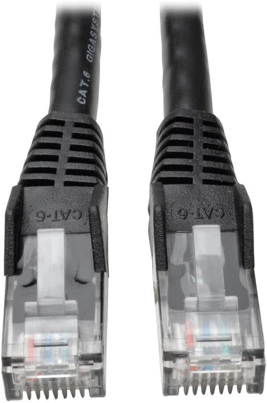 Tripp Lite Cat6 Gigabit Ethernet Snagless Molded Patch Cable 24 AWG 550MHz Premium UTP, Black, RJ45 M/M 35' (N201-035-BK) 35-ft. Black