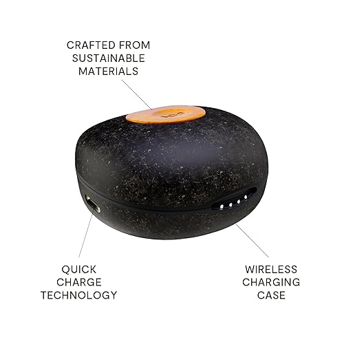 House of Marley Champion 2: True Wireless Earbuds with Microphone, Bluetooth Connectivity, 35 Hours Total Playtime, and Sustainable Materials, Signature Black