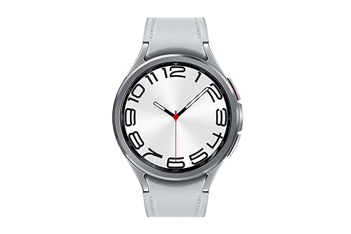 Samsung Galaxy Watch6 Classic, Silver, Bluetooth, 47 mm, Sleep Coaching, ECG, Heart Monitor, Fall Detection, SOS, Fitness Tracker, Camera Access, Digital Wallet (CAD Version and Warranty) Silver 47mm Classic Watch Only