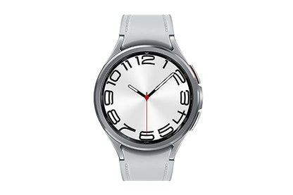 Samsung Galaxy Watch6 Classic, Silver, Bluetooth, 47 mm, Sleep Coaching, ECG, Heart Monitor, Fall Detection, SOS, Fitness Tracker, Camera Access, Digital Wallet (CAD Version and Warranty) Silver 47mm Classic Watch Only