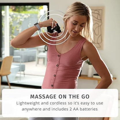 HoMedics Portable Full Body Vibration Massager, Effective Targeted and Full-Body Massage, High & Low Intensity Levels, Ergonomic Easy-Grip Handle 3 Interchangeable Attachments, 2 AA Batteries included