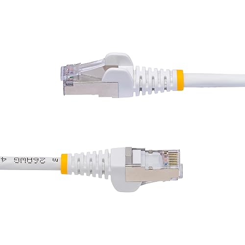 StarTech.com 15ft White CAT8 Ethernet Cable, Snagless RJ45, 25G/40G, 2000MHz, 100W PoE++, S/FTP, 26AWG Pure Bare Copper, LSZH
