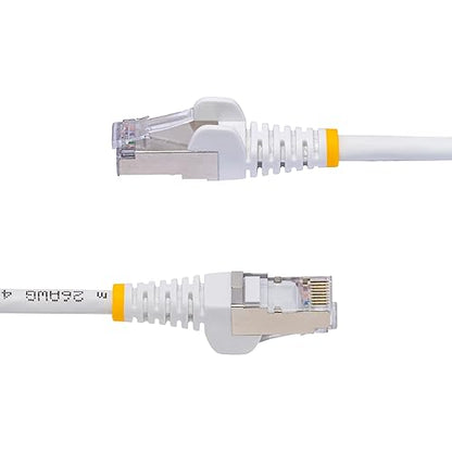 StarTech.com 15ft White CAT8 Ethernet Cable, Snagless RJ45, 25G/40G, 2000MHz, 100W PoE++, S/FTP, 26AWG Pure Bare Copper, LSZH