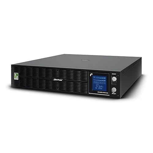 CyberPower PR1500ELCDRTXL2U High-Voltage Smart App Sinewave UPS System, 1500VA/1125W, 10 Outlets, AVR, 2U Rack/Tower