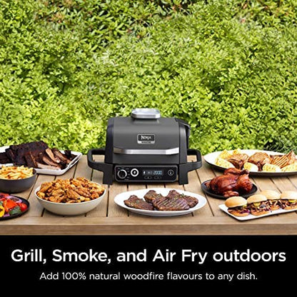 Ninja Woodfire 7-in-1 Outdoor Grill, Master Grill, BBQ Smoker, & Outdoor Air Fryer with Woodfire Technology, Ninja Woodfire Pellets, and Premium Grill Cover, OG701LWC , Black