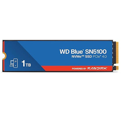 SANDISK 1TB WD Blue SN5100 NVMe SSD - M.2 2280, PCIe Gen 4.0, Internal Solid State Drive - Read Speeds Up to 7,100MB/s, Upgrade Storage for PC/Laptops - WDS100T5B0E