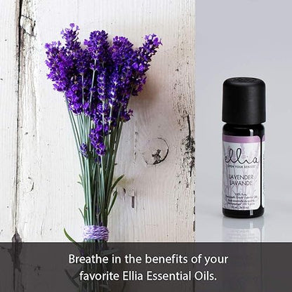 Ellia Essential Oil Set, Single Notes, With Peppermint, Lavender and Lemongrass, 100% Pure, Therapeutic Grade Essential Oil Kit for Diffisuers, 10ml Each, 3-Pack, By Homedics Lavender | Peppermint | Lemongrass