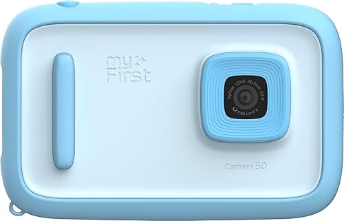myFirst Camera 50 - New AI Editor Kids' Digital Camera 20MP Photos 1080P Video, Front & Selfie Lens Christmas Birthday Gifts for Boys & Girls Ages 4-15 Portable Travel Camera (Blue)