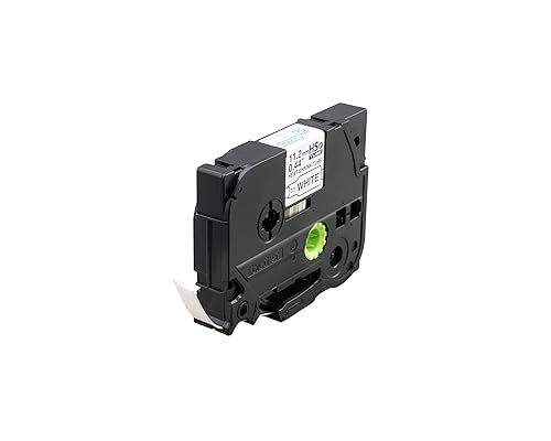 Brother HSe-231E Black on White Heat Shrink Tube Tape, 11.2 mm (0.44 in.) - 7/16" Width x 59 1/16" Length - 9/32" Diameter - Rectangle - Black on White - 1 Each - Heat-shrinkable, Easy to Read, Durable, Non-adhesive