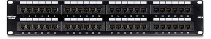 TRENDnet 48-Port Cat6 Unshielded Patch Panel, Wallmount or Rackmount, Compatible with Cat3,4,5,5e,6 Cabling, for Ethernet, Fast Ethernet, Gigabit Applications, Black, TC-P48C6 48 Port