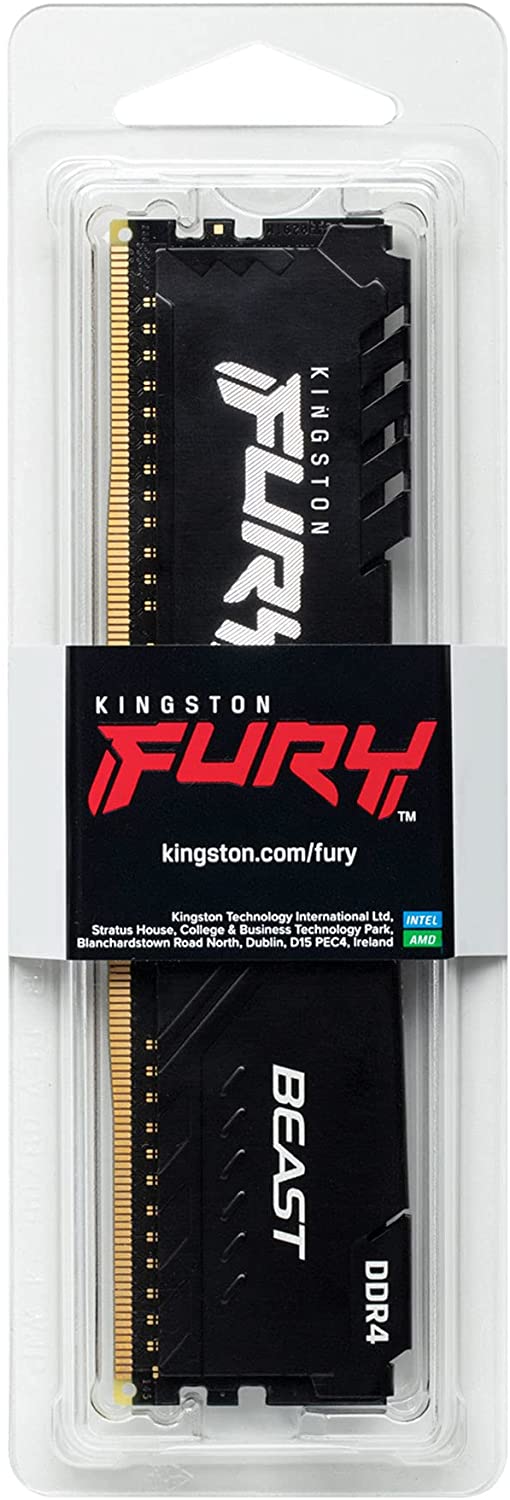 Kingston FURY Beast 16GB 3200MHz DDR4 CL16 Desktop Memory Single Stick KF432C16BB/16, Black Black 16GB 3200MHz Ram Only