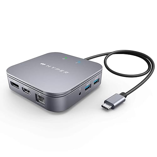 Hyper HyperDrive Thunderbolt 3 Mobile Dock - for Notebook, Monitor - Thunderbolt 3 - 2 Displays Supported - 4K, 8K - 3840 x 2160, 7680 x 4320 - 2 x USB Type-A Ports - USB Type-A - 1 x USB Type-C Ports - USB Type-C - 1 x RJ-45 Ports - Network (RJ-45)