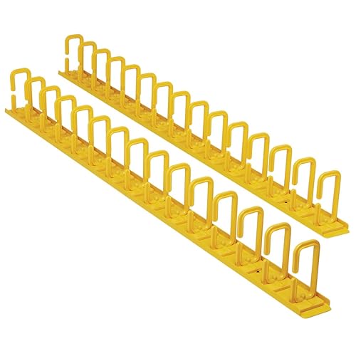 Tripp Lite Horizontal Server Rack Cable Manager, Flexible Rings, High-Visibility Yellow Steel, 1U Rack-Mount, Standard 19-Inch, 2-Year Warranty (SRCABLERING1UFC) Flexible Rings Yellow Horizontal