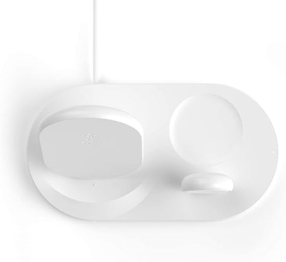 Belkin 3-in-1 Wireless Charger (Wireless Charging Station for iPhone, Apple Watch, AirPods) Wireless Charging Dock, iPhone Charging Dock, Apple Watch Charging Stand, White (WIZ001ttWH) White Charger