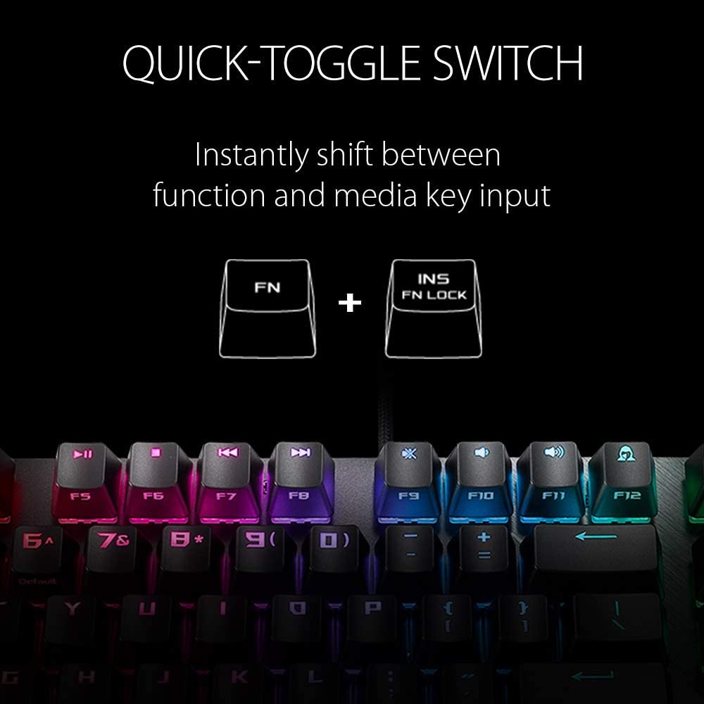 ASUS ROG Strix Scope NX TKL | 80% Gaming Mechanical Keyboard, ROG NX Red Linear Switches, Detachable Cable, Stealth Key, Aura Sync, Programmable Macros, Aluminum Top ROG 80% NX Red Switches Black