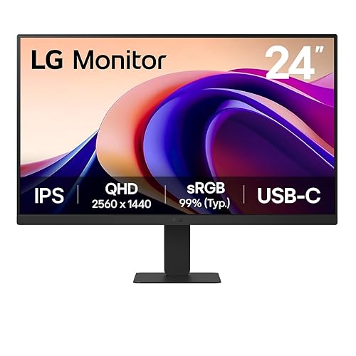 LG 24U631A-B 24" Class QHD LCD Monitor - Black - 24" Viewable - In-plane Switching (IPS) Technology - 2560 x 1440